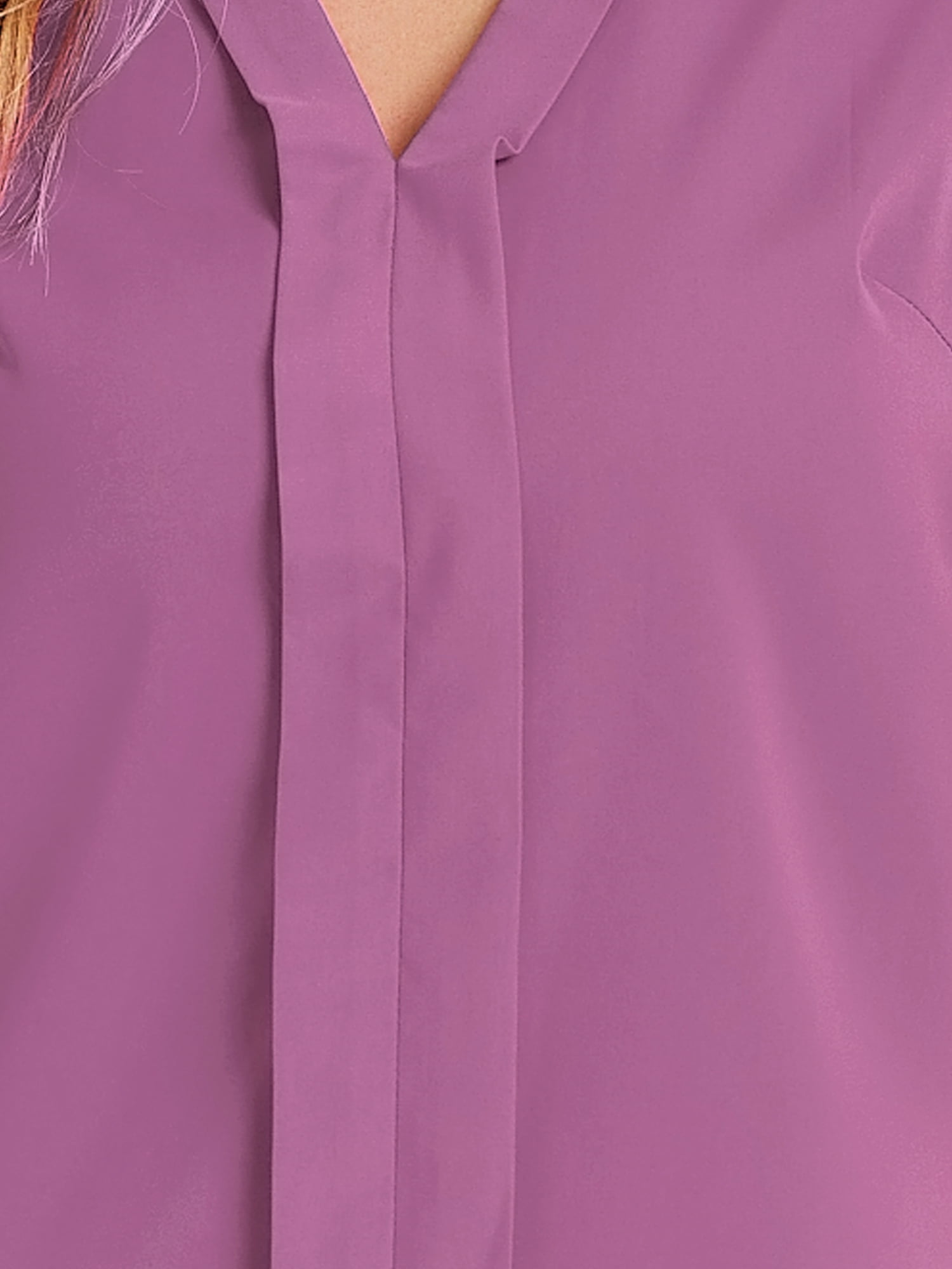 DARING DIVA Women's Sleeveless Pleated Front V Neck Work Office Blouses XS Purple