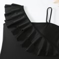thumbnail image 6 of successthop One Shoulder Swimsuits for Women Black One Piece Bathing Suits Thong Solid Swimwear Beachwear M, 6 of 7