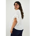 thumbnail image 2 of Blusa manga con olanes Roman Fashion Tallas Extras Blanco 42, 2 of 7