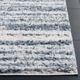 thumbnail image 3 of SAFAVIEH Rumi Barrett Striped Polyester Shag Runner Rug, Light Blue/Ivory, 2'2" x 8', 3 of 7