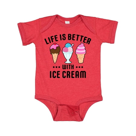 

Inktastic Life is Better with Ice Cream Gift Baby Boy or Baby Girl Bodysuit