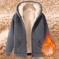 thumbnail image 7 of CCRFTGI Hoodie for Child Boys Girls Size 8 Sherpa Fleece Lined Zip Hoodie Sweatshirt Fashion Winter Spring Jacket Fluffy School Uniform Sweater Gray 9-10 Years, 7 of 7