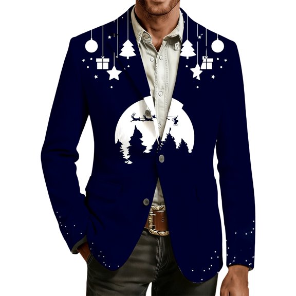 Christmas blazer for men Corduroy Sport Coat With Festive Print Notch Lapel Design For Christmas Holiday Parties And Formal Events Comfortable Stretch Fit Modern Tailored Jacket