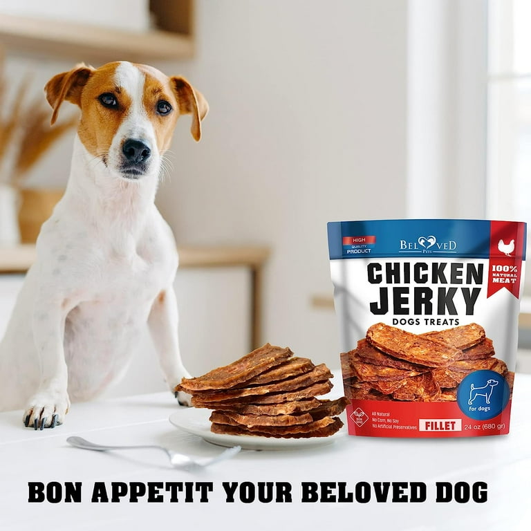 Beloved Pets Chicken Jerky Dog Treats Fillet Slices Snack All Natural High Protein Delicious Chews Incredible Taste Ideal for Training