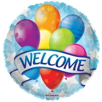 Blue Banner Kaleidoscope Welcome Balloons 18" Mylar Balloon - Bulk (10 Pack)