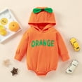 thumbnail image 2 of WIBACKER Infant Fruit Romper Sweatshirt Fancy Costume Outfit Hooded Jumpsuit for Halloween Xmas Gift - Orange, 2 of 11
