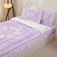 thumbnail image 3 of Homewish Purple Boho Mandala Floral Zipper Twin Comforter Sets with Fitted Sheet and 2 Pillowcases,Dreamy Bohemian Zipper Bedding Set,Reversible,4pcs, 3 of 8