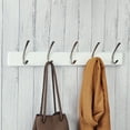 thumbnail image 4 of Melannco 27X5 Inch Wall Mount MDF Coat Rack With 5 Silver Metal  Hooks White, 4 of 12