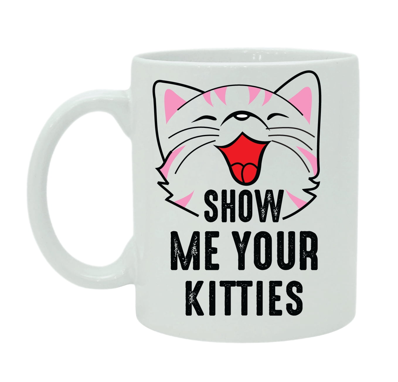 Rogue River 'Show Me Your Kitties' Funny Coffee Mug - 11oz Novelty Cup Perfect Gift For Cat Lovers, Office, White Elephant Parties