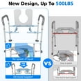 thumbnail image 6 of Width & Height Adjustable Raised Toilet Seat with Handles for Elderly, Toilet Seat Risers for Seniors, Toilet Riser with Handles, Elevated Toilet Seat with Handles (with Bucket), 6 of 7