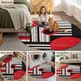 thumbnail image 6 of Black Red White Geometric Round Area&nbsp;Rug 7ft Round Lines Non-Slip&nbsp;Washable Circle Rugs Soft Felt Indoor Floor Mat for Bedroom Kitchen Living Room Bathroom, 6 of 9