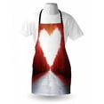 thumbnail image 3 of Love Apron Road to Love Tunnel Autumn Trees Foliage Forest Landscape Scenery Rural Nature Art, Unisex Kitchen Bib Apron with Adjustable Neck for Cooking Baking Gardening, Red White, by Ambesonne, 3 of 3