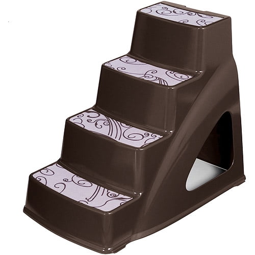 Petmate Lightweight Plastic Dog Steps, Brown, 23.16"L x 16.08"W x 20"H