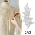 thumbnail image 6 of 2x Lace Flower Applique Evening Dress Sewing Decorating Embroidery Appliques White, 6 of 8