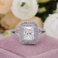 thumbnail image 3 of solitaire jewels 2.5CT Radiant Moissanite Double Halo Engagement Ring For Women, 10K White Gold, 3 of 8