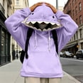 thumbnail image 2 of IWRICH Cute Animal Hoodies for Women Men Long Sleeve Hooded Sweatshirts Long Sleeve Casual Fashion Pullover Tops Purple XL, 2 of 4