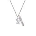 thumbnail image 2 of Delight Jewelry Silvertone Small Gelato Script Initial - & - Silvertone Forever Bar Charm Necklace, 23", 2 of 4