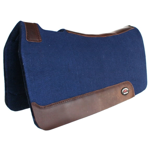Horse SADDLE PAD Western Contoured Wool Felt Moisture Wicking Navy 39RT06NV