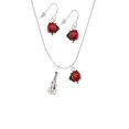 thumbnail image 2 of Delight Jewelry Silvertone Guitar Red Lucky Ladybug Necklace and Dangle Earrings Set, 2 of 6