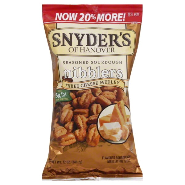 Snyder's of Hanover Three Cheese Medley Sourdough Nibbler Pretzels, 12 Oz.