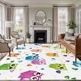 thumbnail image 2 of Cartoon Owl Large Area Rugs 6x9 ft Cute Animal Modern Art Washable Rug Non Slip Indoor Carpet Absorbent Floor Mat for Living Room Bedroom Dining Room, 2 of 9