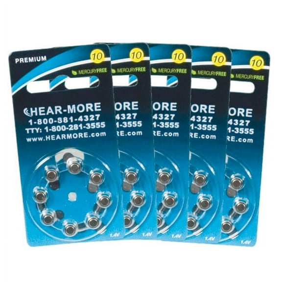 HearMore Hearing Aid Batteries- Size 10- Ctn-40