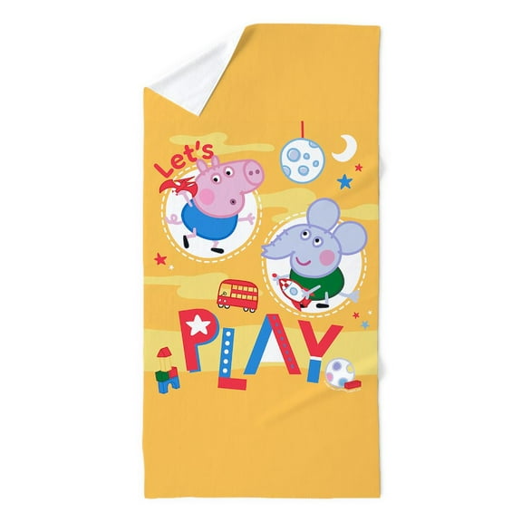 CafePress - Peppa Pig: Let's Play - 35"x70", Extra Large, Oversized, Jumbo Beach Towel
