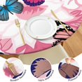 thumbnail image 4 of Pink Butterfly Flower Pattern Round Fitted Tablecloth with Elastic Edge,Dining Table Cover Waterproof,Outdoor Round Tablecloth for Camping,Dining,Indoor and Outdoor, 4 of 7