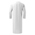 thumbnail image 3 of Bcfgryg Male Solid Color Button Long Sleeve Robe Pajamas Collarless Loungewear Mens Loungewear Sets 2-Piece, 3 of 4
