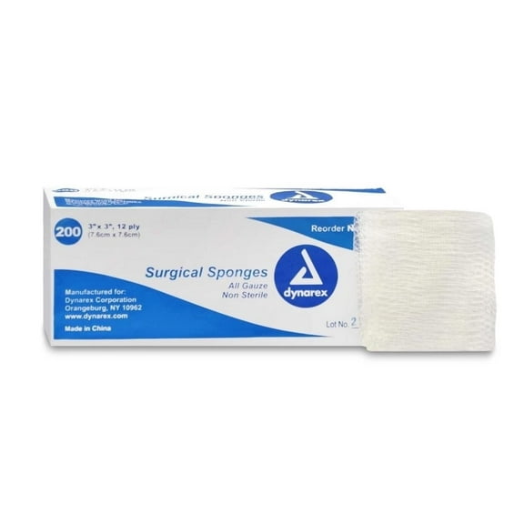 MMBM 3" x 3" First Aid Gauze Pads, 200 Count per Box, 4 Boxes per Pack