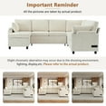 thumbnail image 4 of Harper & Bright Designs Sectional Sofa with Pull Out Bed, Convertible Sofa Sleeper with Storage Lounger, Chenille U-shaped Sectional Sofa with Cup Holders and USB, Beige, 4 of 14