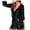 Black, variant on Long Sleeve Jumpsuit for Women V Neck Sequined Elastic Waist Casual Jumpsuit Ankle Length