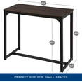 thumbnail image 3 of Bar Table, Pub High Top Table with Black Metal Base and Vintage Textured Top, 3 of 8