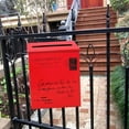 thumbnail image 2 of jifeng Galvanized Wall Mounted Letter Post Postbox Letterbox Mailbox Holder Red, 2 of 5