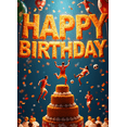 thumbnail image 4 of Sports Themed Happy Birthday Backdrop Banner with Soccer and Basketball Elements Party Decoration Photography Prop for Birthday Parties Sports Events and Celebrations, 4 of 7