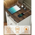 thumbnail image 5 of GIKPAL Farmhouse Nightstand Set of 2, Dresser for Bedroom with Charging Station & 2 Drawers Handles, Rustic Wood Side Table End Table for Living Room, Oak White, 5 of 8