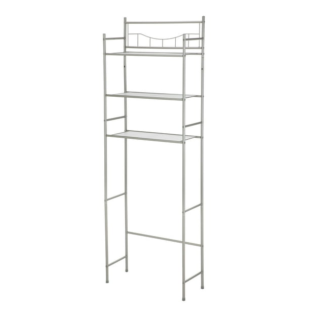 Mainstays over the Toilet Steel 3Shelf Bath Shelves Space Saver, Satin