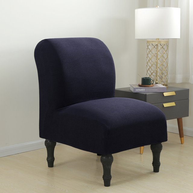 Moonsaad Housse Extensible Texturée à Carreaux pour Chaise Sans Accoudoirs à Dossier Ailé, Housse de Protection de Chaise en Spandex, Taille : L