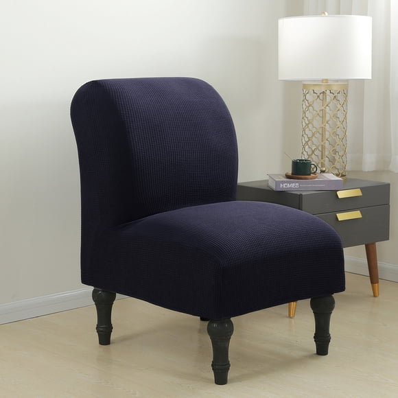 Moonsaad Housse de Chaise Extensible Texturée à Carreaux Sans Accoudoirs, Housse de Protection en Spandex, Taille : L