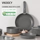 thumbnail image 2 of Vkoocy - Juego de ollas y sartenes con mango desmontable, de cerámica, antiadherentes, apilables, para parrilla de inducción, sin PTFE/PFOA, aptos para lavavajillas y horno, 5 piezas, gris, 2 of 5