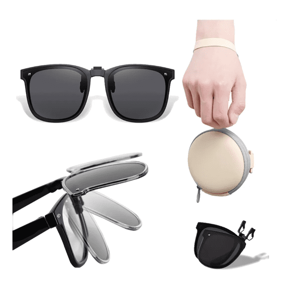 Clip De Gafas De Sol Plegable Portátil Modelo Beige