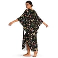 thumbnail image 2 of Xixirimido Butterfly Cottage Mushroom Fern Print Womens Kaftan Dresses Long Caftans Plus Size Batwing Sleeve Swimsuit Coverup V Neck Summer Beach Dress, 2 of 6