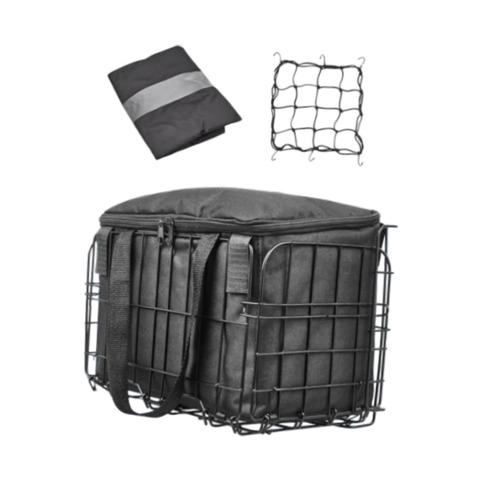 harayaa Bike Basket Front Rear with Reflective Waterproof Cover Bike Luggage Rack Basket