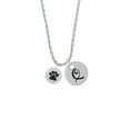 thumbnail image 2 of Delight Jewelry Silvertone Black Paw on White Disc Silvertone Script Initial Disc - Q - Charm Necklace, 20"+3", 2 of 4