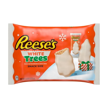 REESE'S, White Creme Peanut Butter Trees Christmas Candy, 9.6 oz, Bag