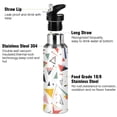 thumbnail image 3 of Yayeee 20oz Insulated Water Bottle Double Wall Stainless Steel with Flip Straw Lid, White Triangles, 3 of 7
