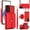 Red, variant on Allytechgroup for Samsung Galaxy A53 5G Wallet Case with 5 Cards Holders, Detachable Hand Strap & Shoulder Lanyard RFID Blocking Shockproof Protective Phone Case for Girls Women, Black