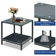 thumbnail image 4 of Costway 3PCS Patio Rattan Furniture Set Rocking Chairs Cushioned Sofa Navy, 4 of 9
