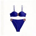 thumbnail image 7 of UTSJKR Women's 2026 Hard Cup Backless Bikini Set, Tape Detail Two Piece Bathing Suit, European Cross Border Beach Swimwear Blue L, 7 of 7