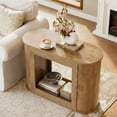 thumbnail image 4 of Finmind Farmhouse Side Table, 2-Tier Narrow Rustic Bedside Nightstand with Storage for Living Room, Light Brown, 4 of 8